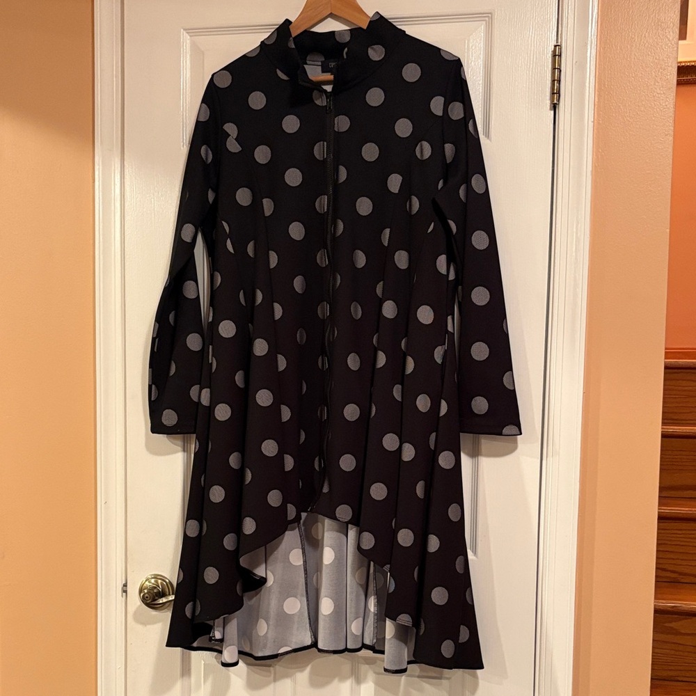 Polka Dot Black and Gray Women's Dress